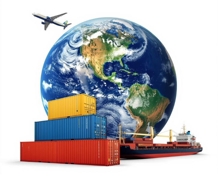 Operaciones de comercio exterior con transporte marítimo y aéreo.