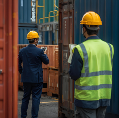 Supervisión de contenedores y verificación documental en proceso de despacho aduanal.
