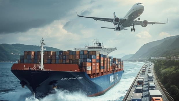 Freight Forwarder gestionando transporte marítimo, aéreo y terrestre.